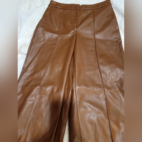 Women's Nine West Pleated Faux Leather Trouser - Picture 6 of 11